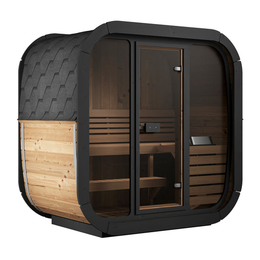 SaunaLife Model CL4G Cube Luxury Series Outdoor Home Sauna Kit, Up to 3 Persons