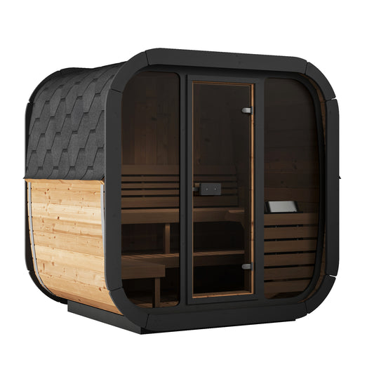SaunaLife Model CL5G Cube Luxury Series Outdoor Home Sauna Kit, Up to 4 Persons