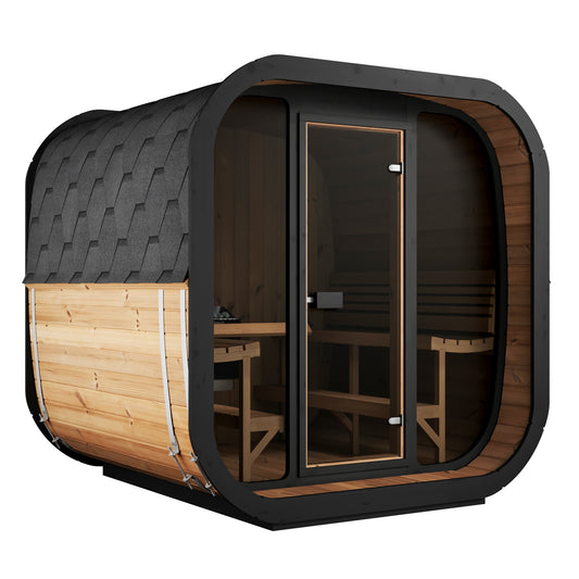 SaunaLife Model CL7G Cube Luxury Series Outdoor Home Sauna Kit, Up to 6 Persons