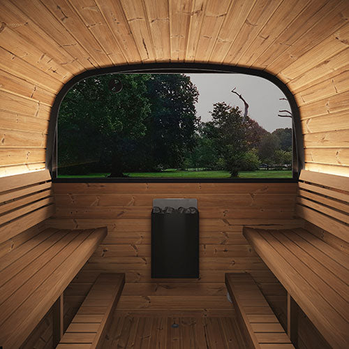 SaunaLife Model CL12GCP Cube Luxury Series Outdoor Home Sauna Suite Kit, Up to 8 Persons