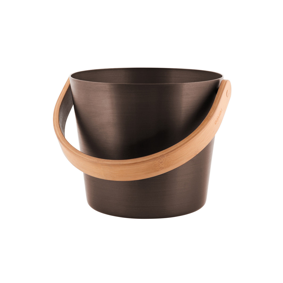 Rento Tar Brown Aluminum & Bamboo Sauna Bucket
