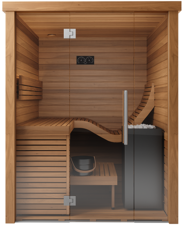 Auroom Baia Glass Indoor Sauna Kit with Floor